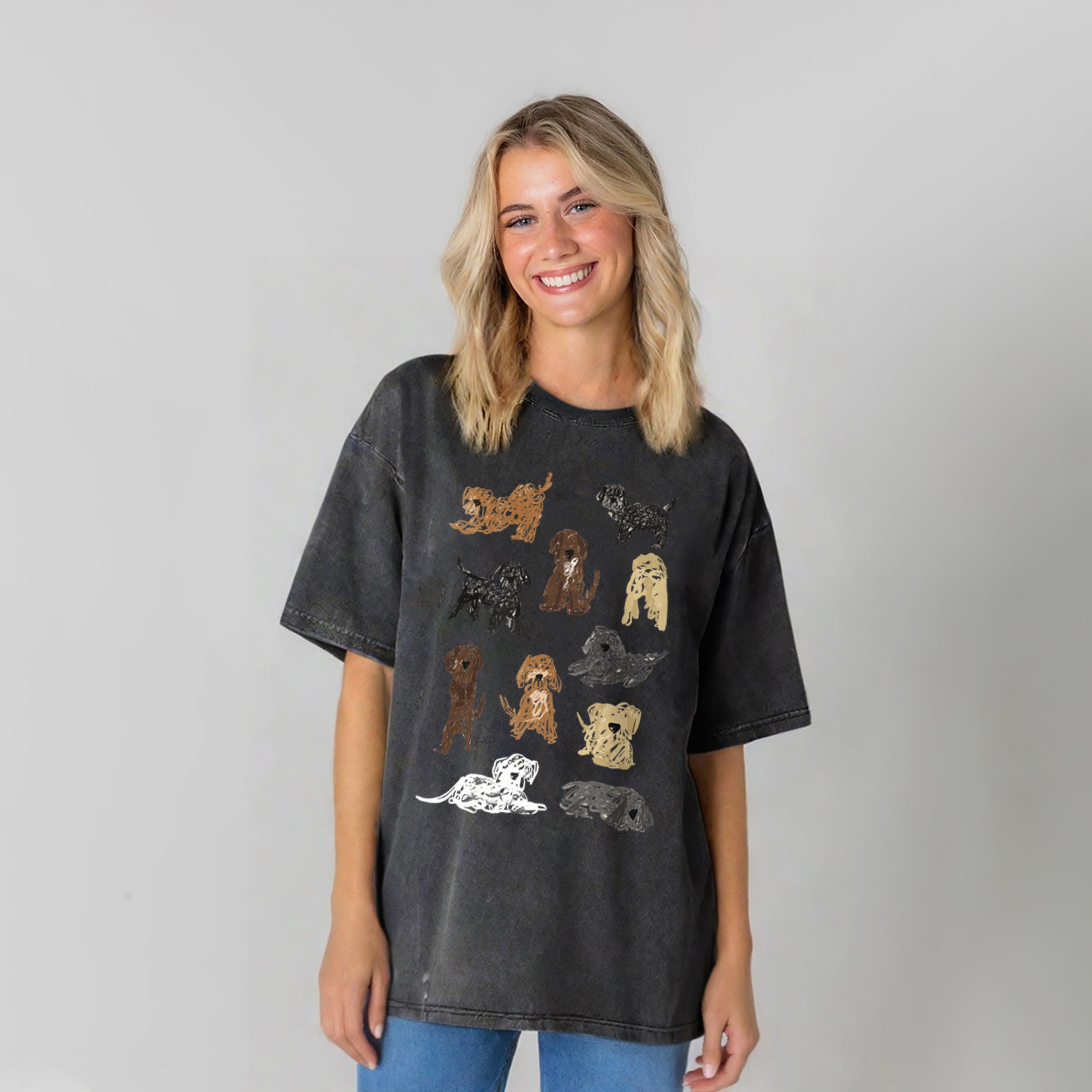 Color Pencil Drawing Of Puppy Washed Unisex Tee
