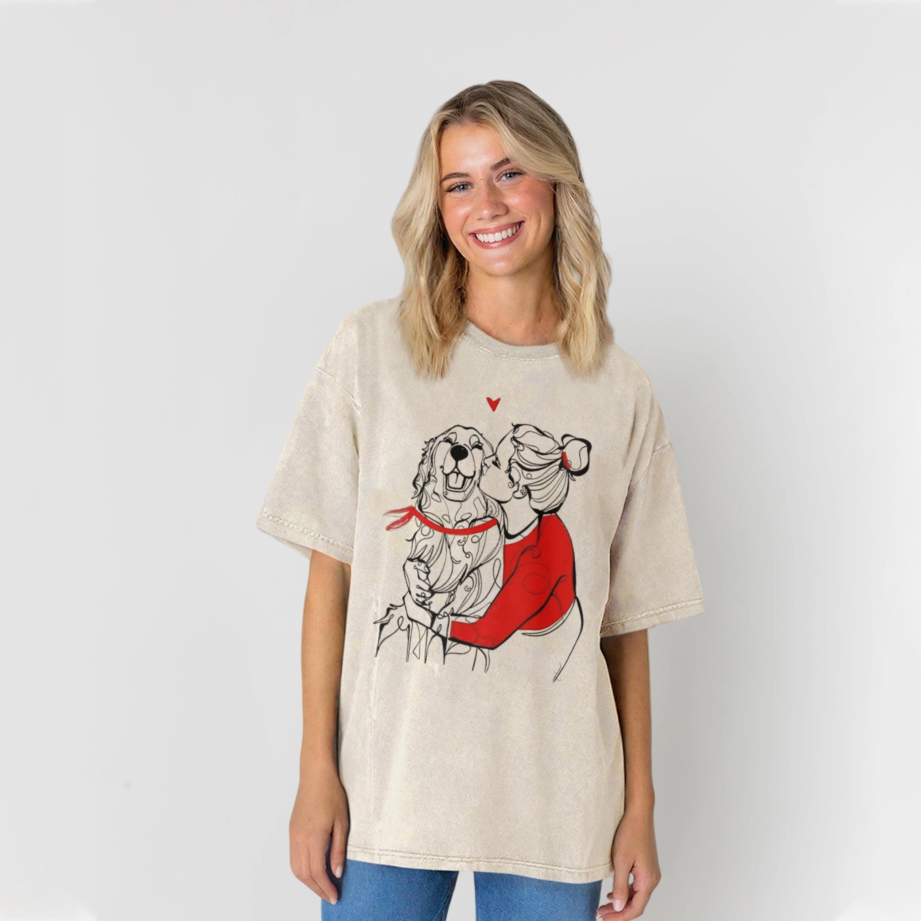 Love Being With Golden Retriever Washed Unisex Tee