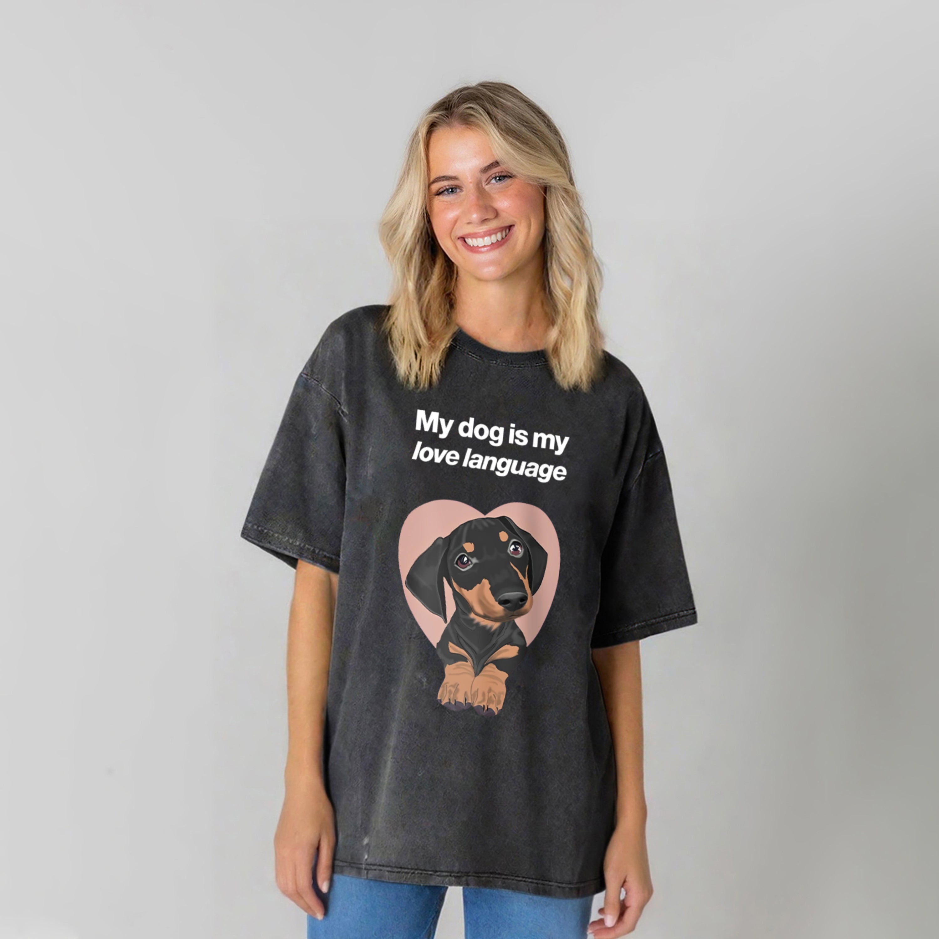 My Dog Is My Love Language Washed Unisex Tee