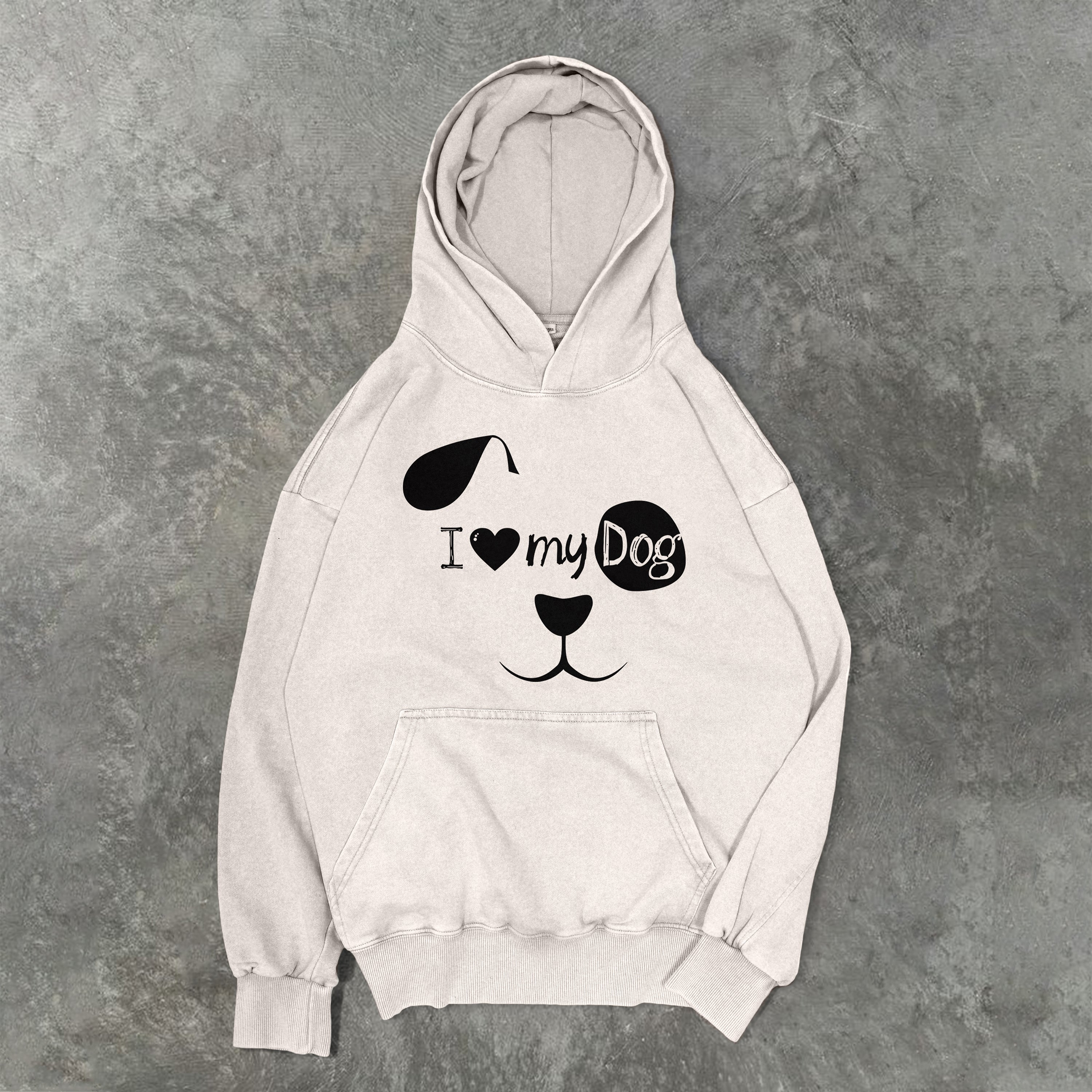 I Love My Dog Washed Unisex Hoodie