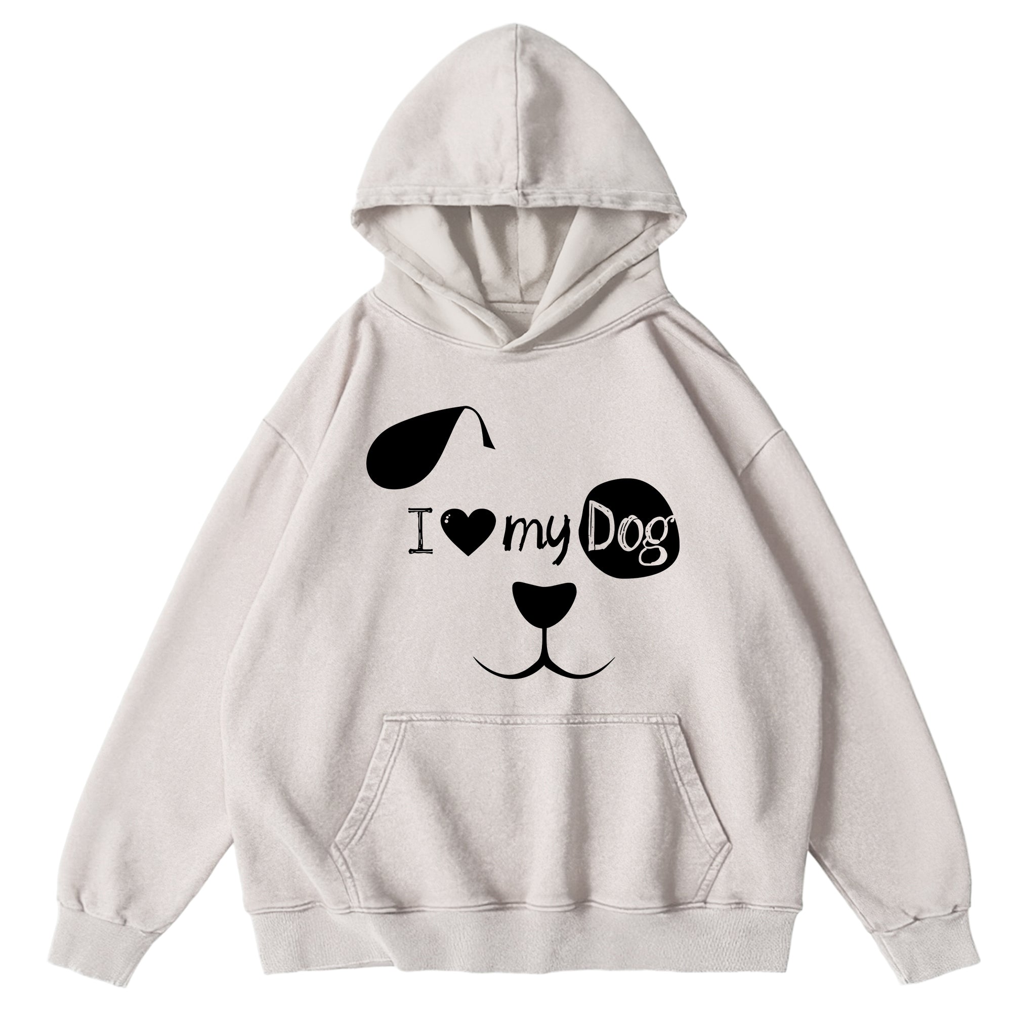 I Love My Dog Washed Unisex Hoodie