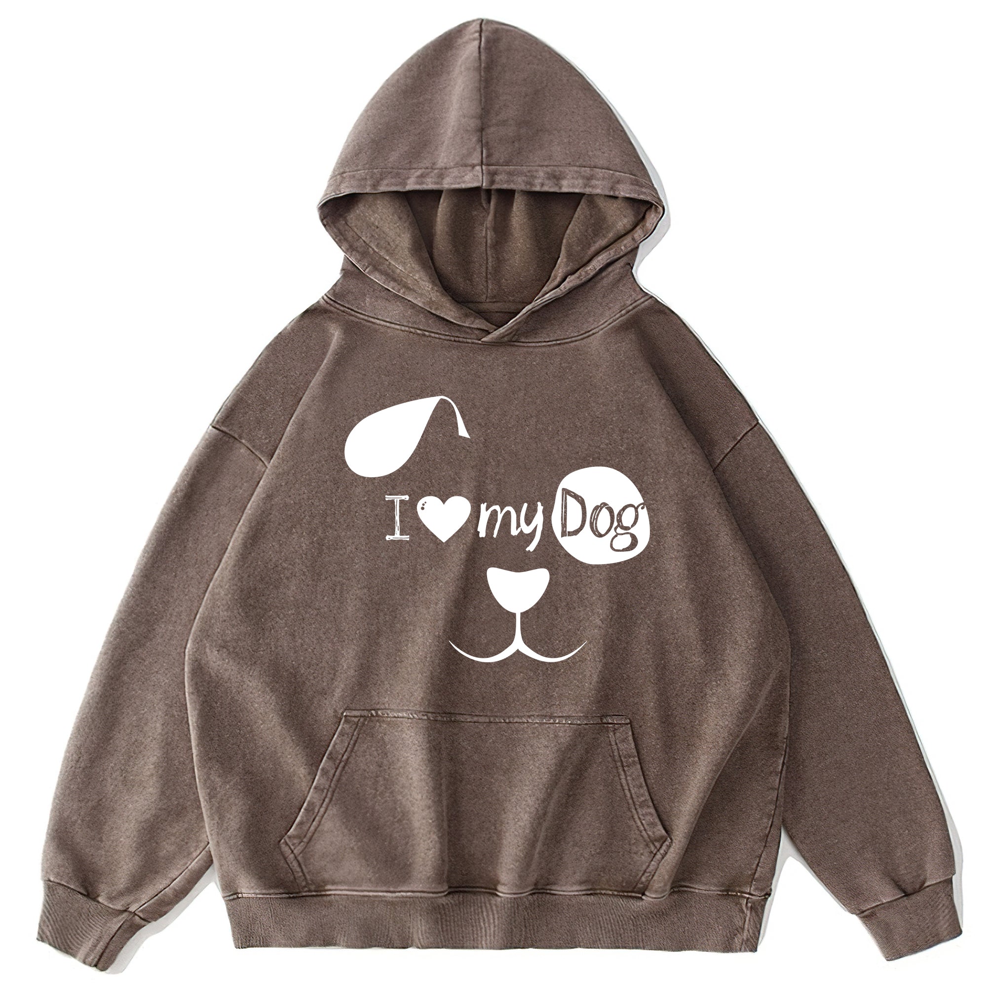 I Love My Dog Washed Unisex Hoodie