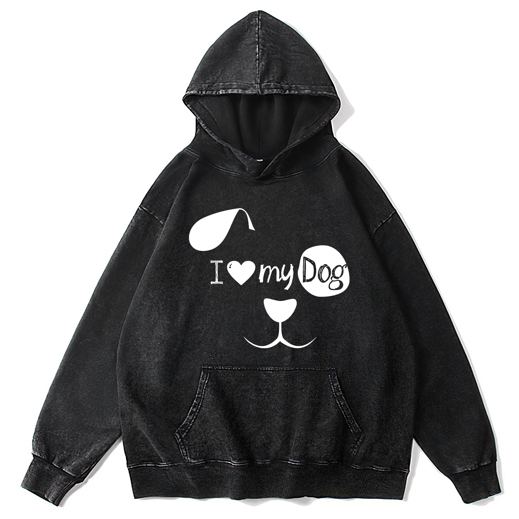 I Love My Dog Washed Unisex Hoodie