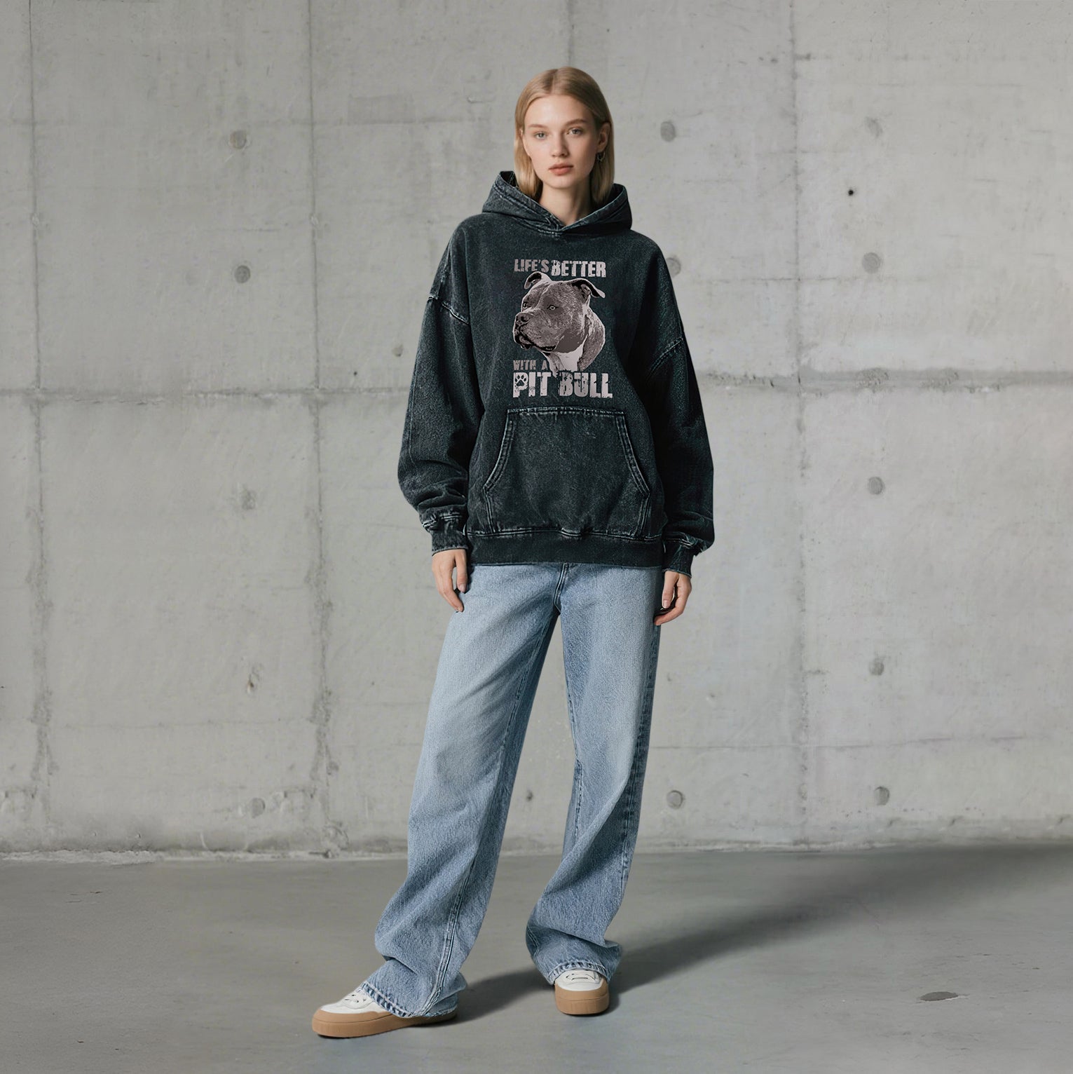 Life's Better With A Pit Bull Washed Unisex Hoodie