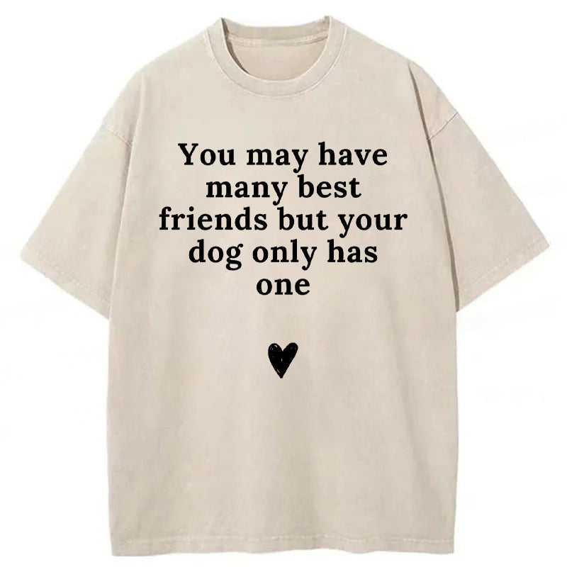 You May Have Many Best Friends But Your Dog Only Has One Washed Unisex Tee