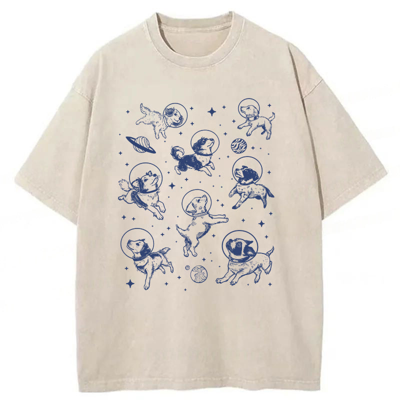 Dogs In Space Washed Unisex Tee