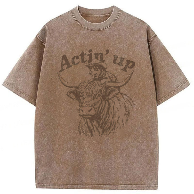 Actin' Up Washed Unisex Tee