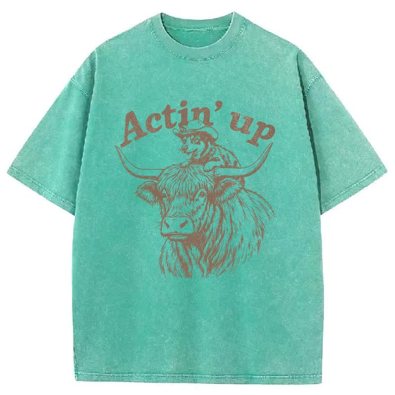 Actin' Up Washed Unisex Tee