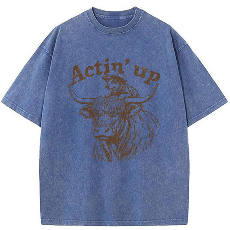 Actin' Up Washed Unisex Tee