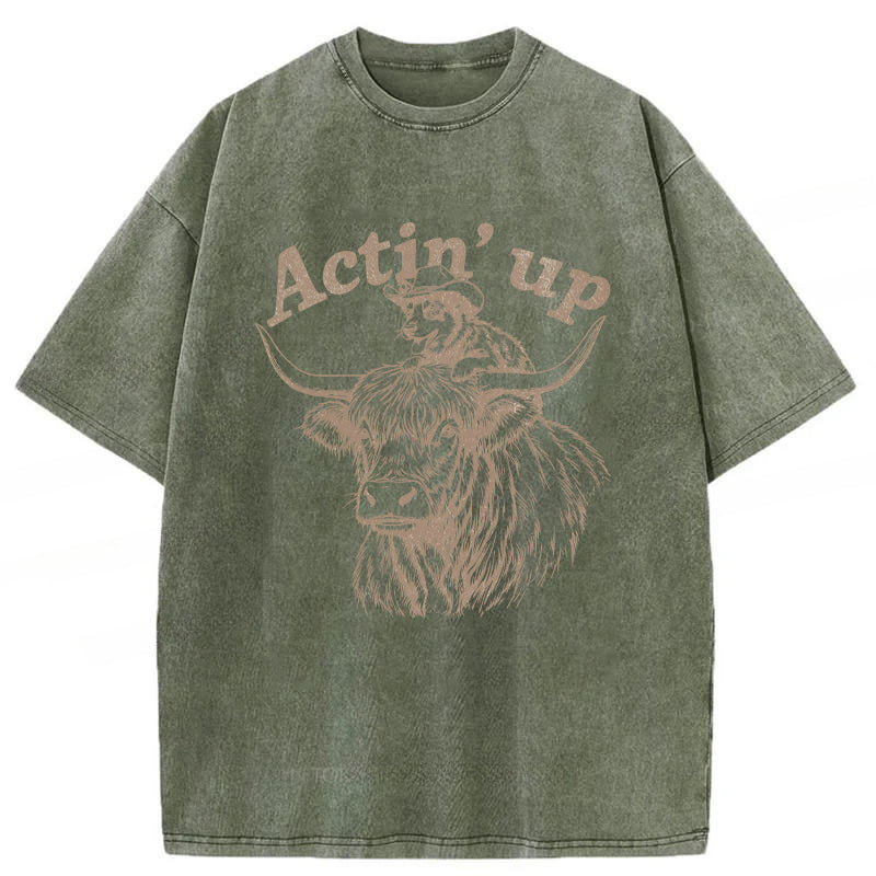 Actin' Up Washed Unisex Tee