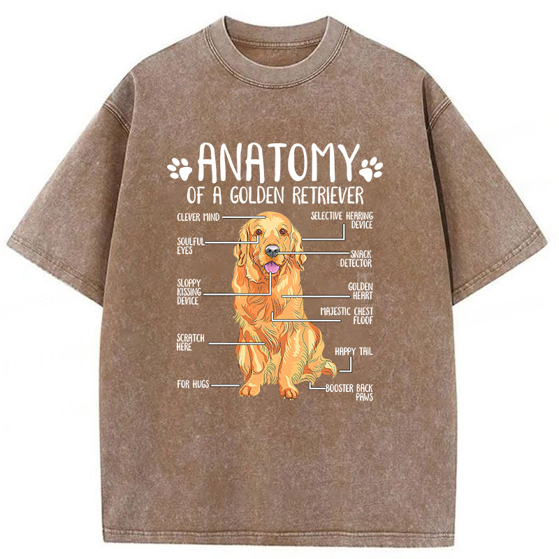 Anatomy Of A Golden Retriever Washed Unisex Tee
