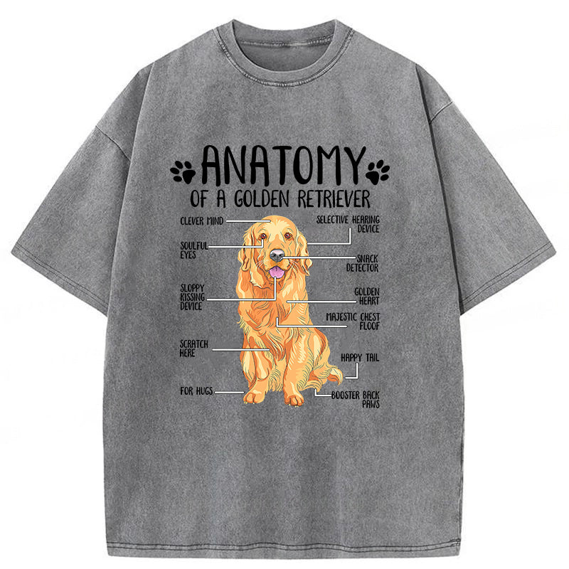 Anatomy Of A Golden Retriever Washed Unisex Tee