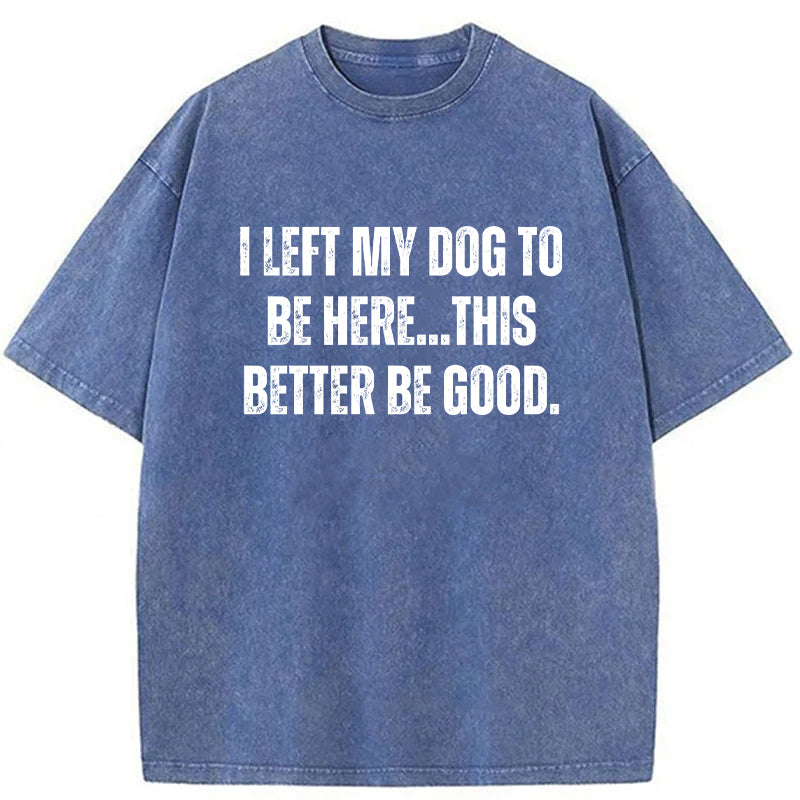 I Left My Dog To Be Here This Better Be Good Washed Unisex Tee