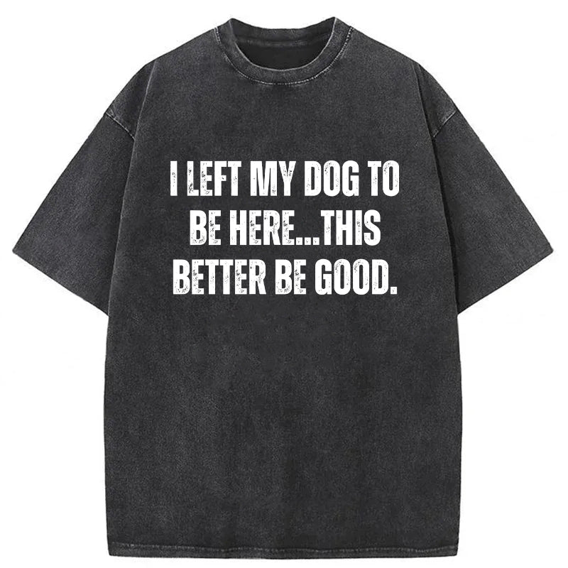 I Left My Dog To Be Here This Better Be Good Washed Unisex Tee