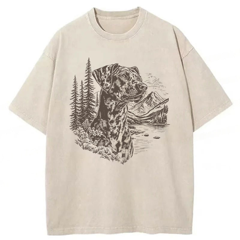 Catahoula Leopard Dog Washed Unisex Tee