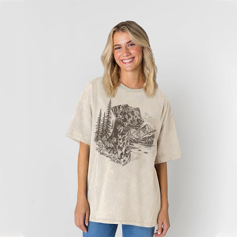 Catahoula Leopard Dog Washed Unisex Tee