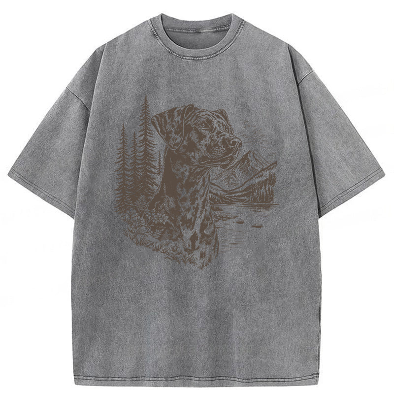 Catahoula Leopard Dog Washed Unisex Tee