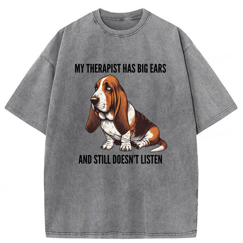 Basset Hound Washed Unisex Tee