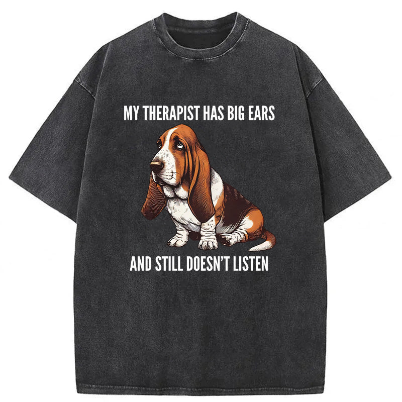 Basset Hound Washed Unisex Tee