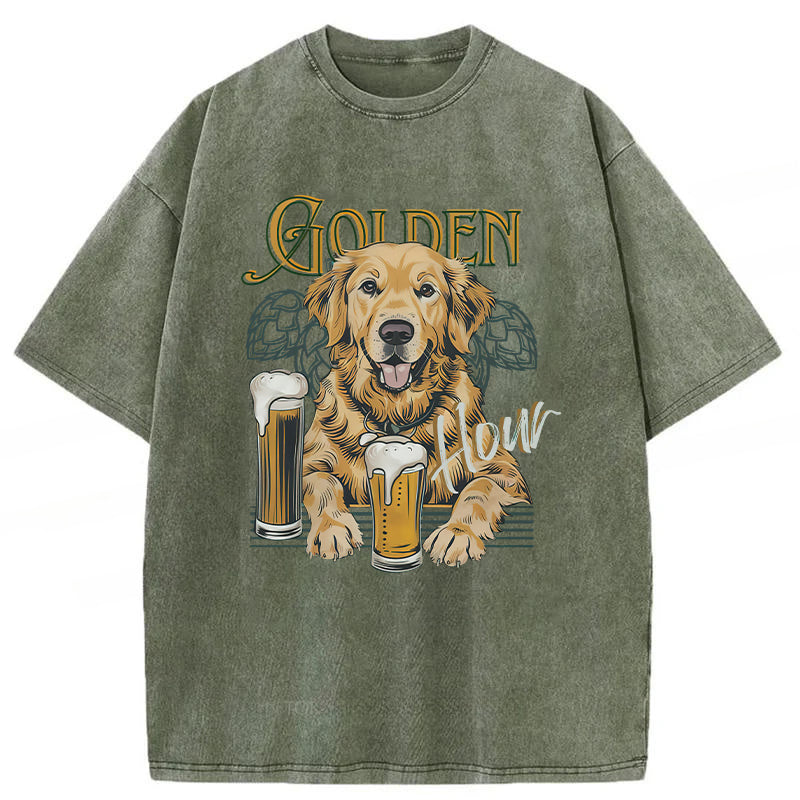 Funny Golden Hour Washed Unisex Tee