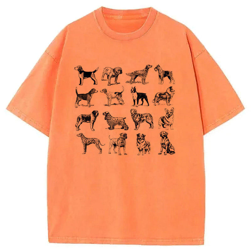Vintage Dog Breeds Washed Unisex Tee