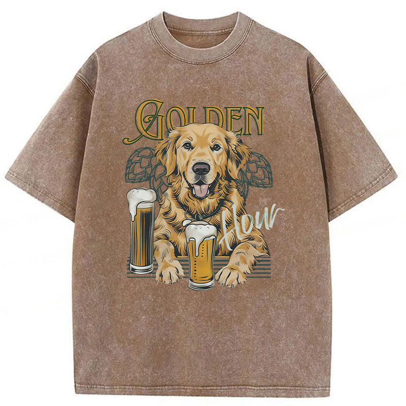 Funny Golden Hour Washed Unisex Tee