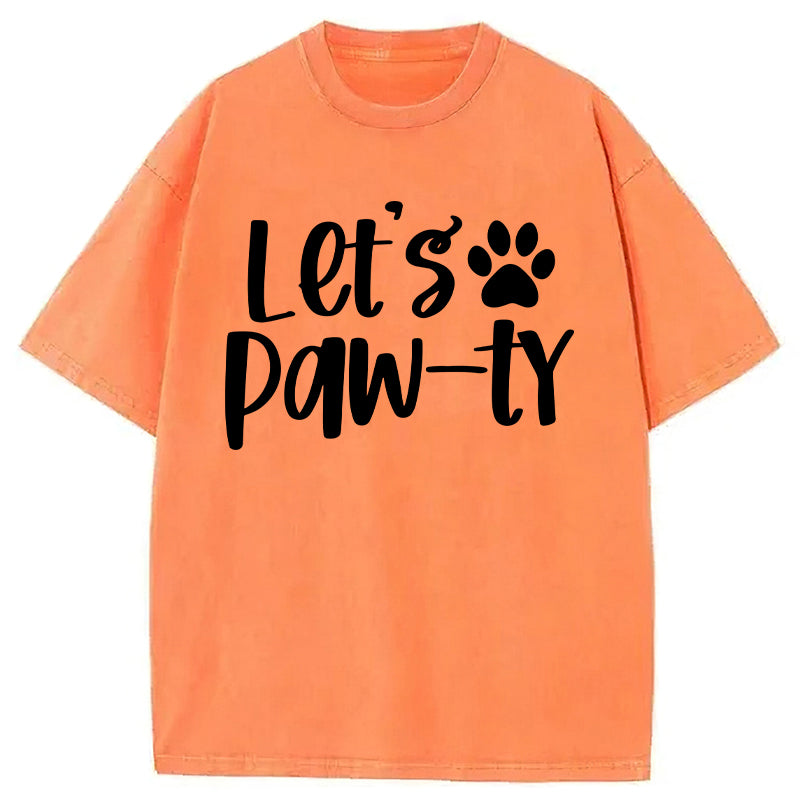 Let's Paw-ty Washed Unisex Tee
