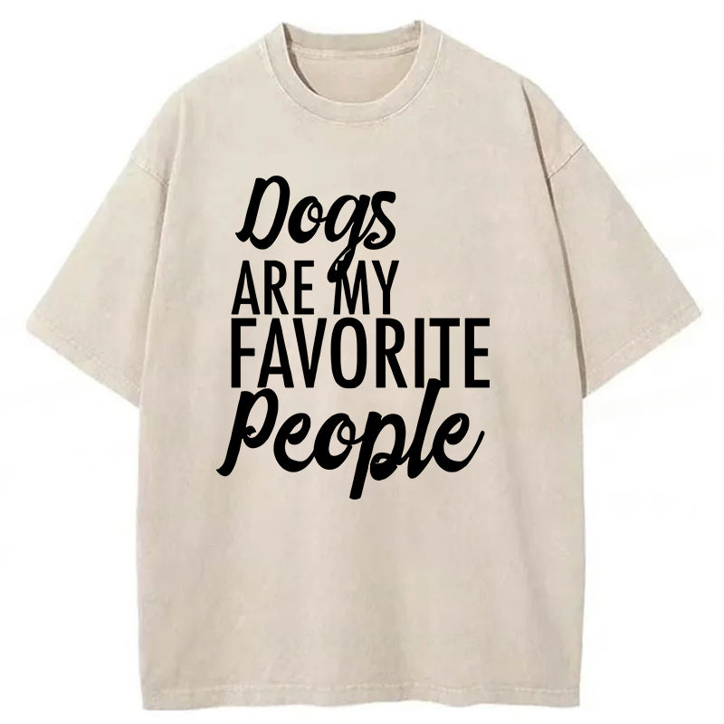 Dogs Are My Favorite People Washed Unisex Tee