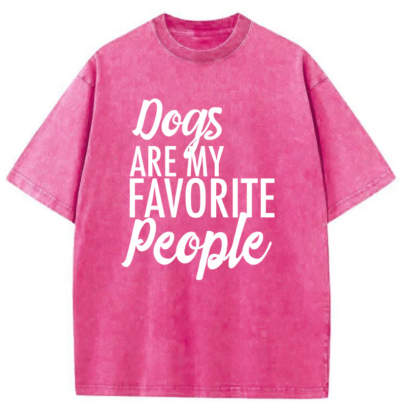 Dogs Are My Favorite People Washed Unisex Tee
