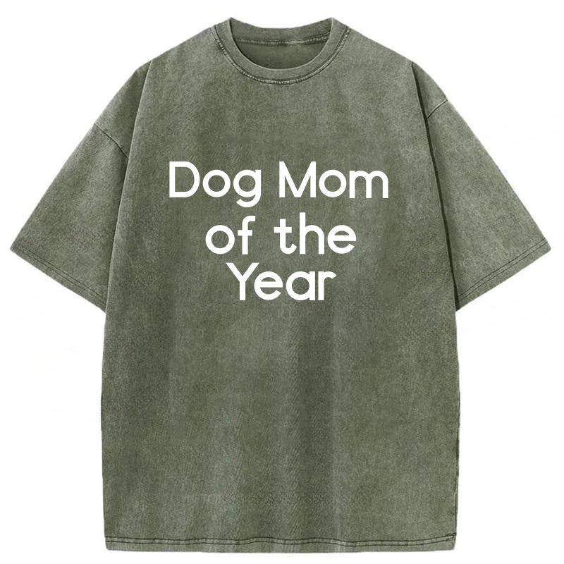 Dog Mom Of The Year Washed Unisex Tee