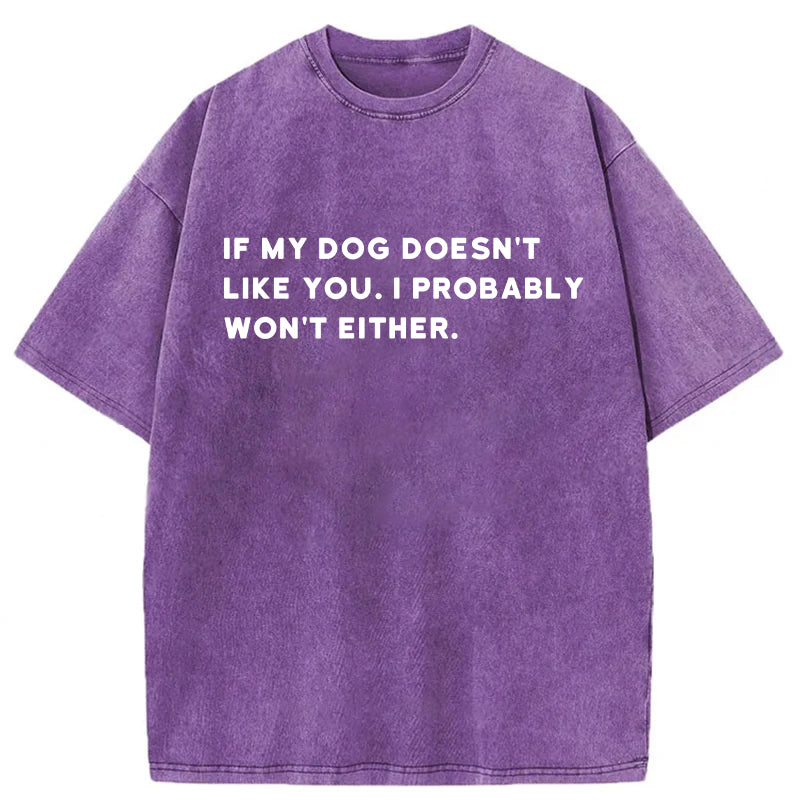 If My Dog Doesn't Like You Washed Unisex Tee