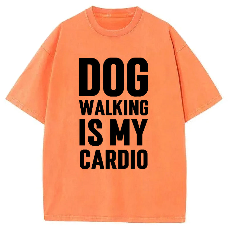 DOG WALKING IS MY CARDIO Washed Unisex Tee