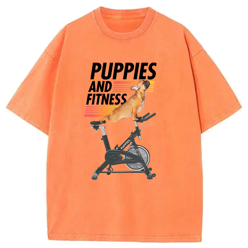 Puppies And Fitness Washed Unisex Tee