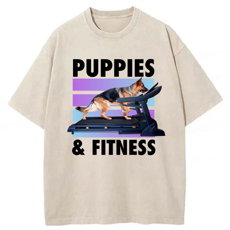 PUPPIES & FITNESS Washed Unisex Tee