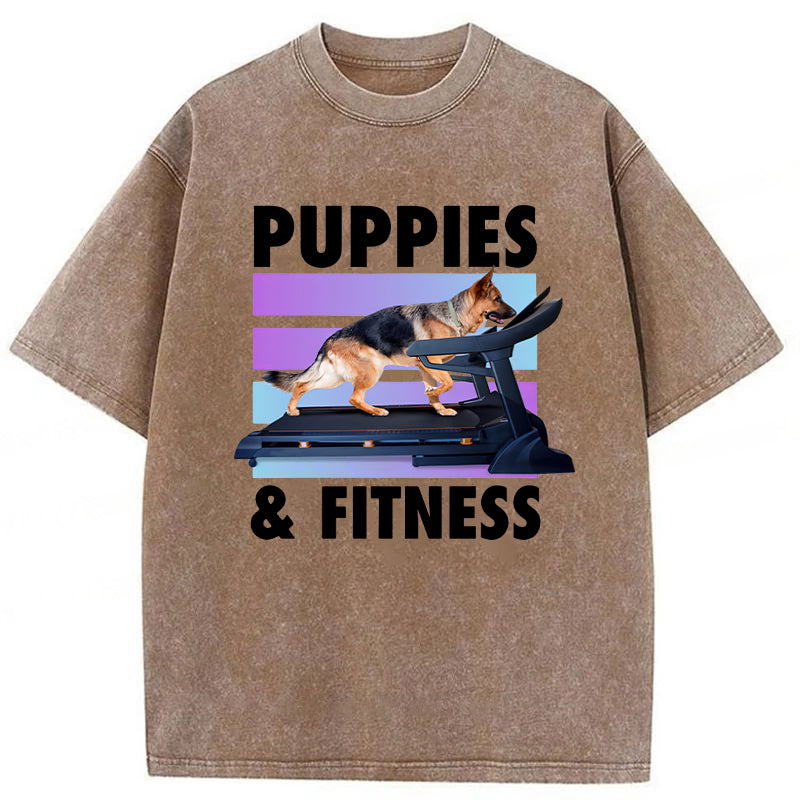PUPPIES & FITNESS Washed Unisex Tee