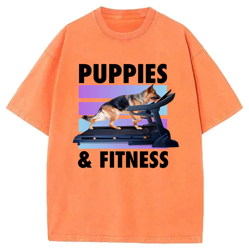 PUPPIES & FITNESS Washed Unisex Tee