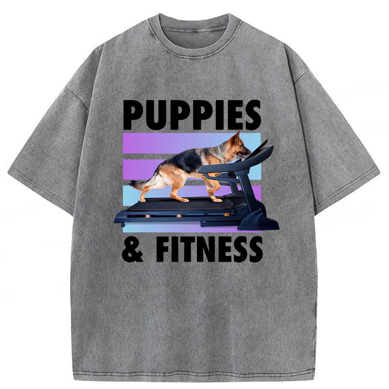 PUPPIES & FITNESS Washed Unisex Tee