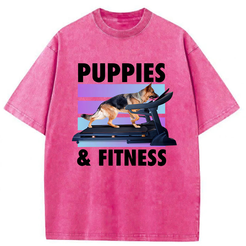 PUPPIES & FITNESS Washed Unisex Tee