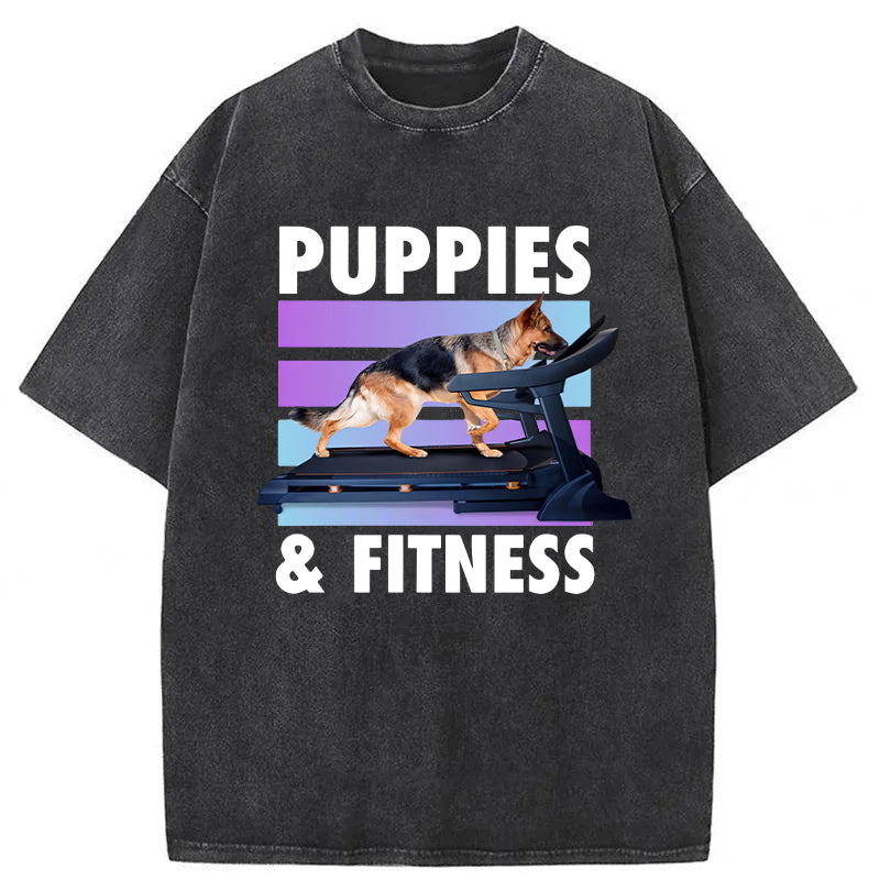 PUPPIES & FITNESS Washed Unisex Tee