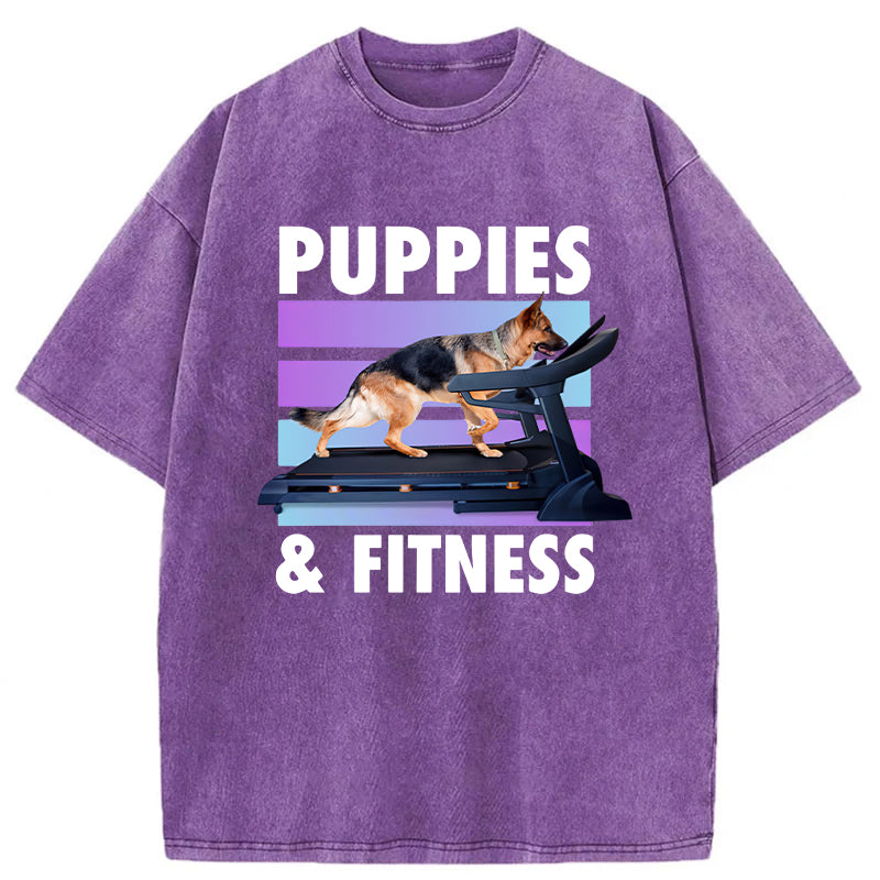 PUPPIES & FITNESS Washed Unisex Tee