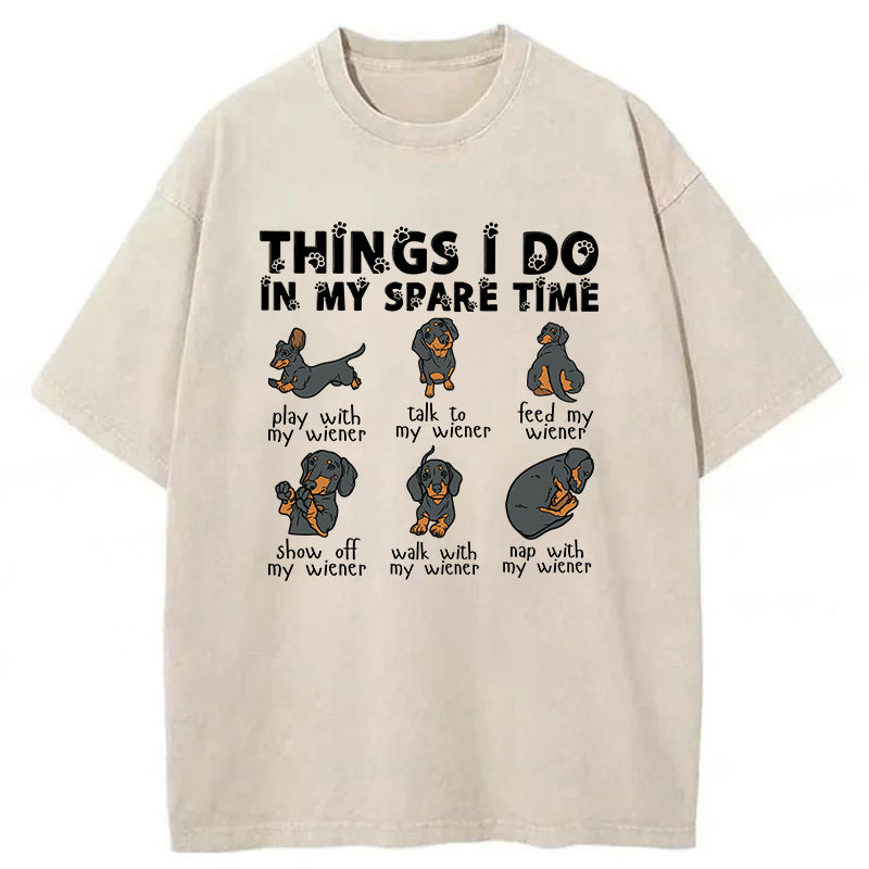 Things I Do In My Spare Time Washed Unisex Tee