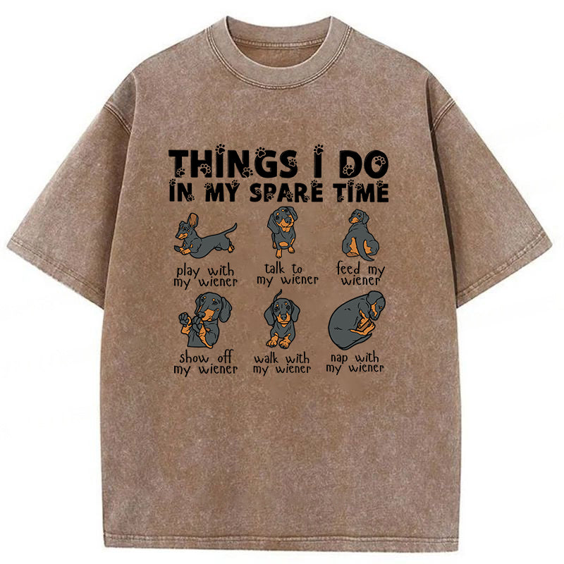 Things I Do In My Spare Time Washed Unisex Tee