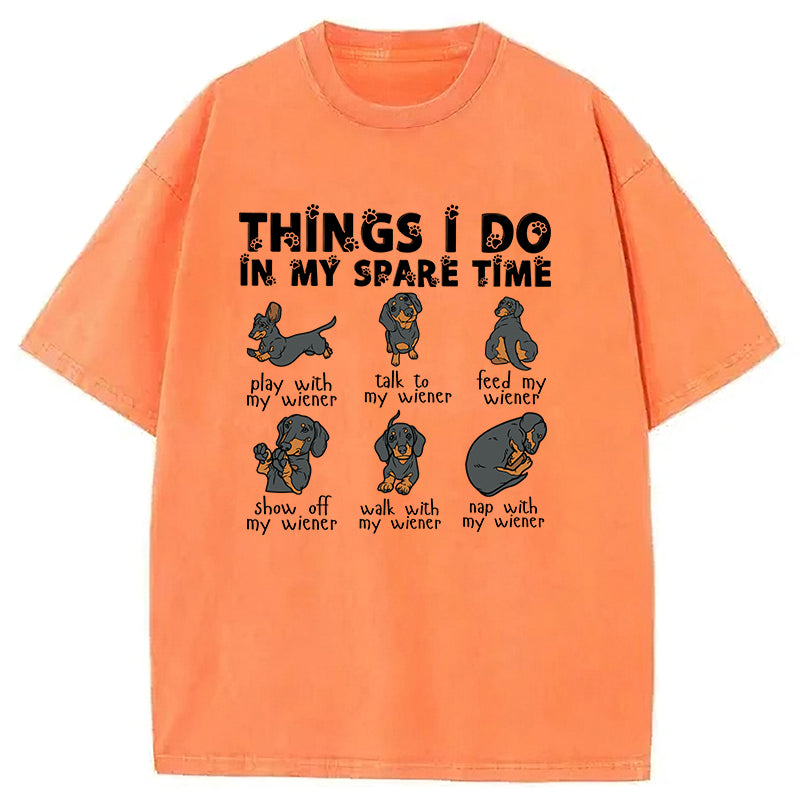Things I Do In My Spare Time Washed Unisex Tee