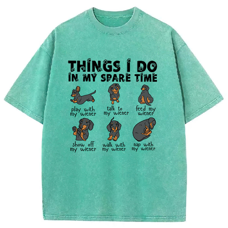 Things I Do In My Spare Time Washed Unisex Tee