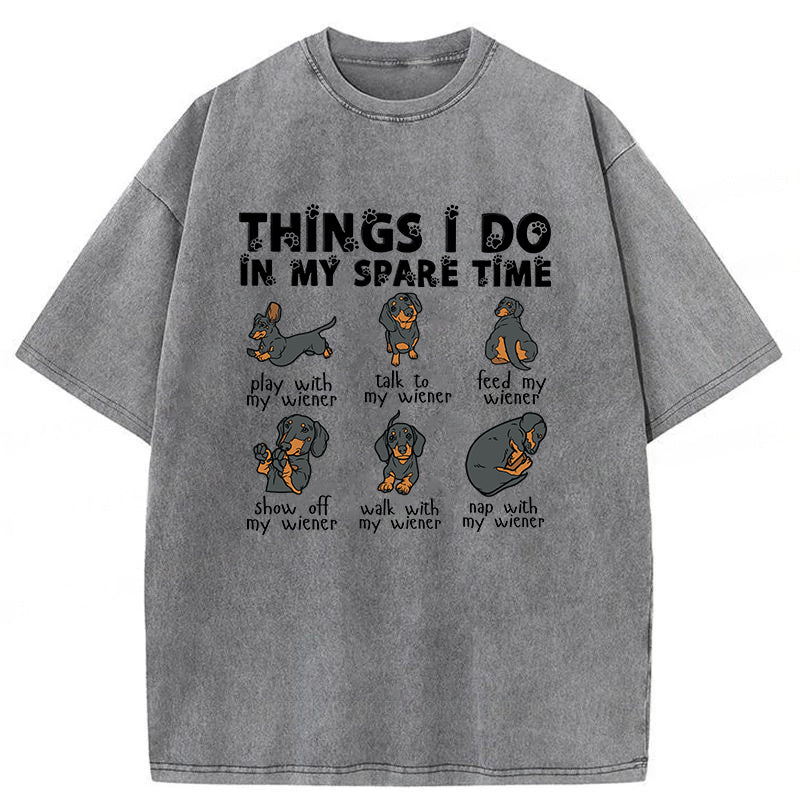 Things I Do In My Spare Time Washed Unisex Tee