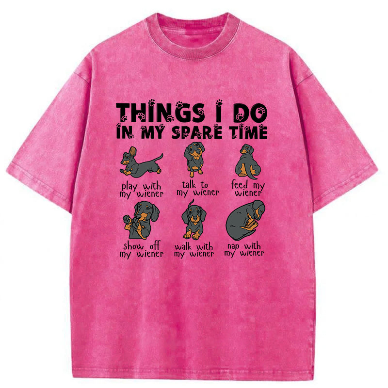 Things I Do In My Spare Time Washed Unisex Tee