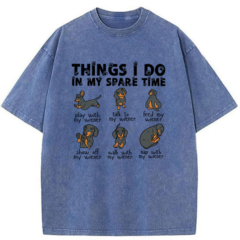 Things I Do In My Spare Time Washed Unisex Tee