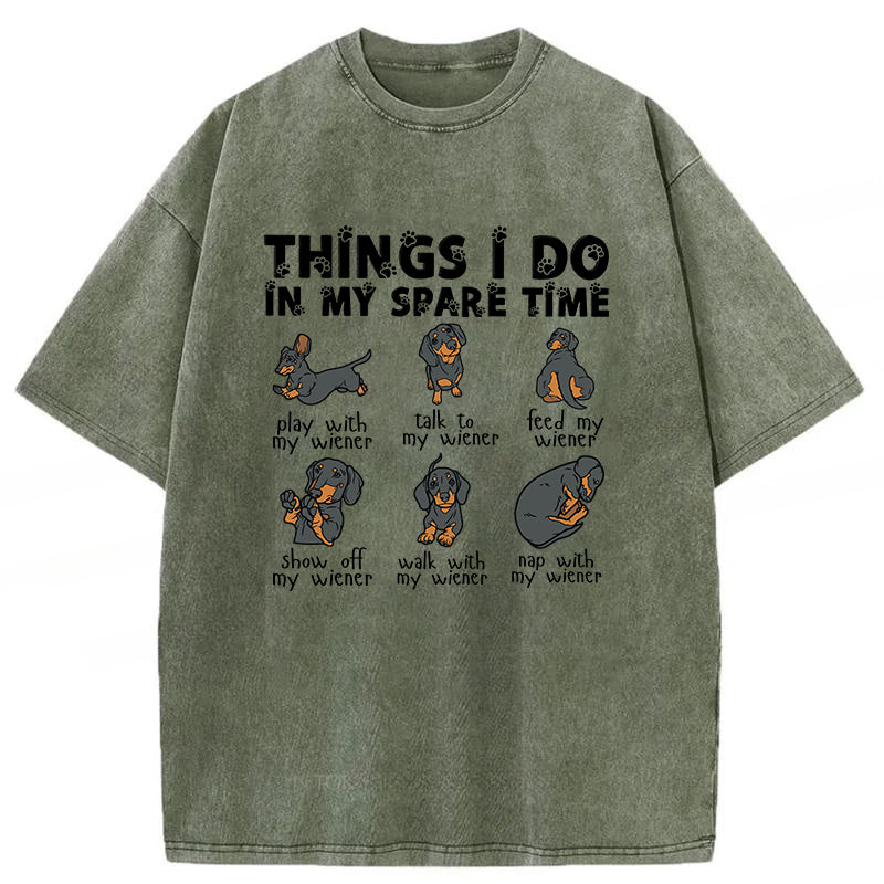 Things I Do In My Spare Time Washed Unisex Tee