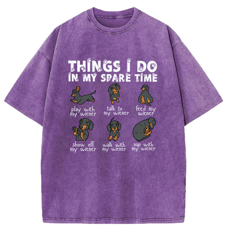 Things I Do In My Spare Time Washed Unisex Tee