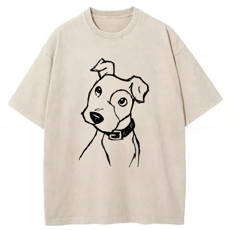 Bulldog Sketch Washed Unisex Tee